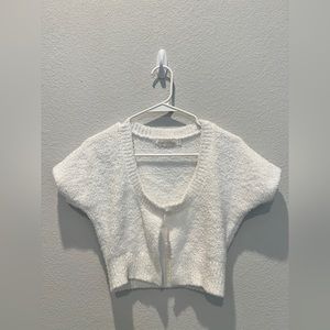 Women Fluffy Holiday Season Top White Size Large L